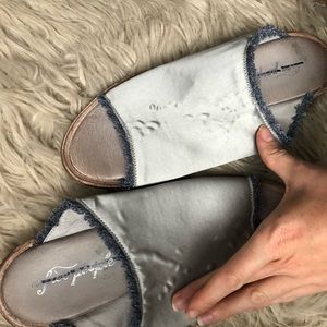 Free People Shoes - Free People Light Blue Satin Slides Free People Shoes - Free People Light Blue Satin Slides
